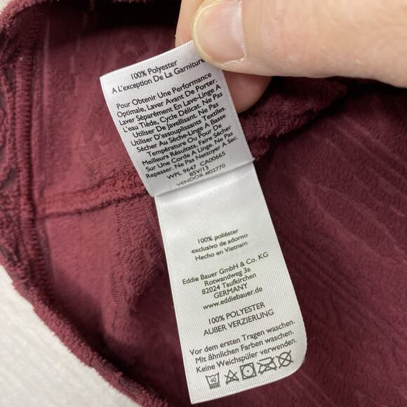 Eddie Bauer Sweater Women 2XL Red Burnout 1/4 Zip Up Fleece Mock Neck Classic - Picture 7 of 10